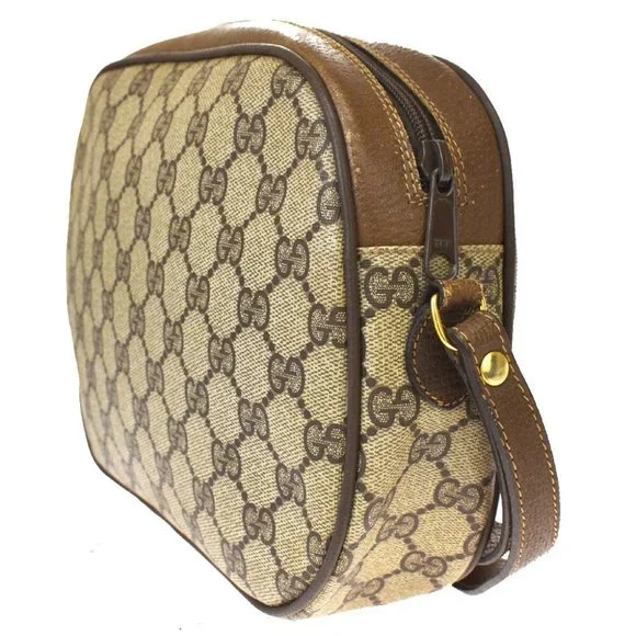 GUCCI GG Pattern Shelly Clutch Hand Bag PVC Leathe